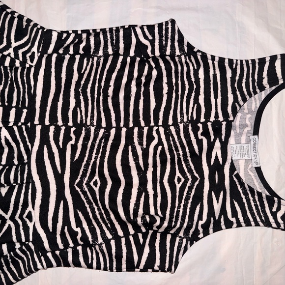 Connection 18 Black and White Mini Dress with Yellow Accents - Picture 2 of 8